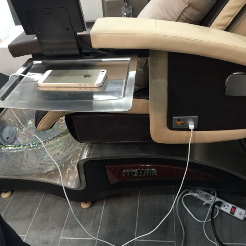 Charging Station Atlanta Nail Salon Pedicure Chair Charging Station